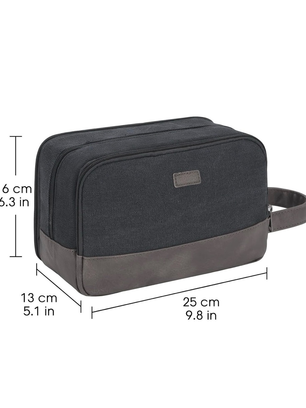 Men's Black and Brown Travel Toiletry Bag Dopp Kit